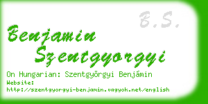 benjamin szentgyorgyi business card